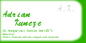 adrian kuncze business card